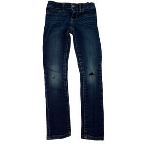 Ralph Lauren Girl's 6 Jegging Distressed Slim Fit Medium Wash Denim Jeans